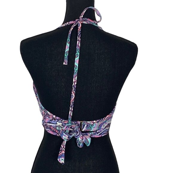 VICTORIA SECRET The Wrap Halter Bikini Top Multicolor 34D 56-7 - Picture 2 of 10